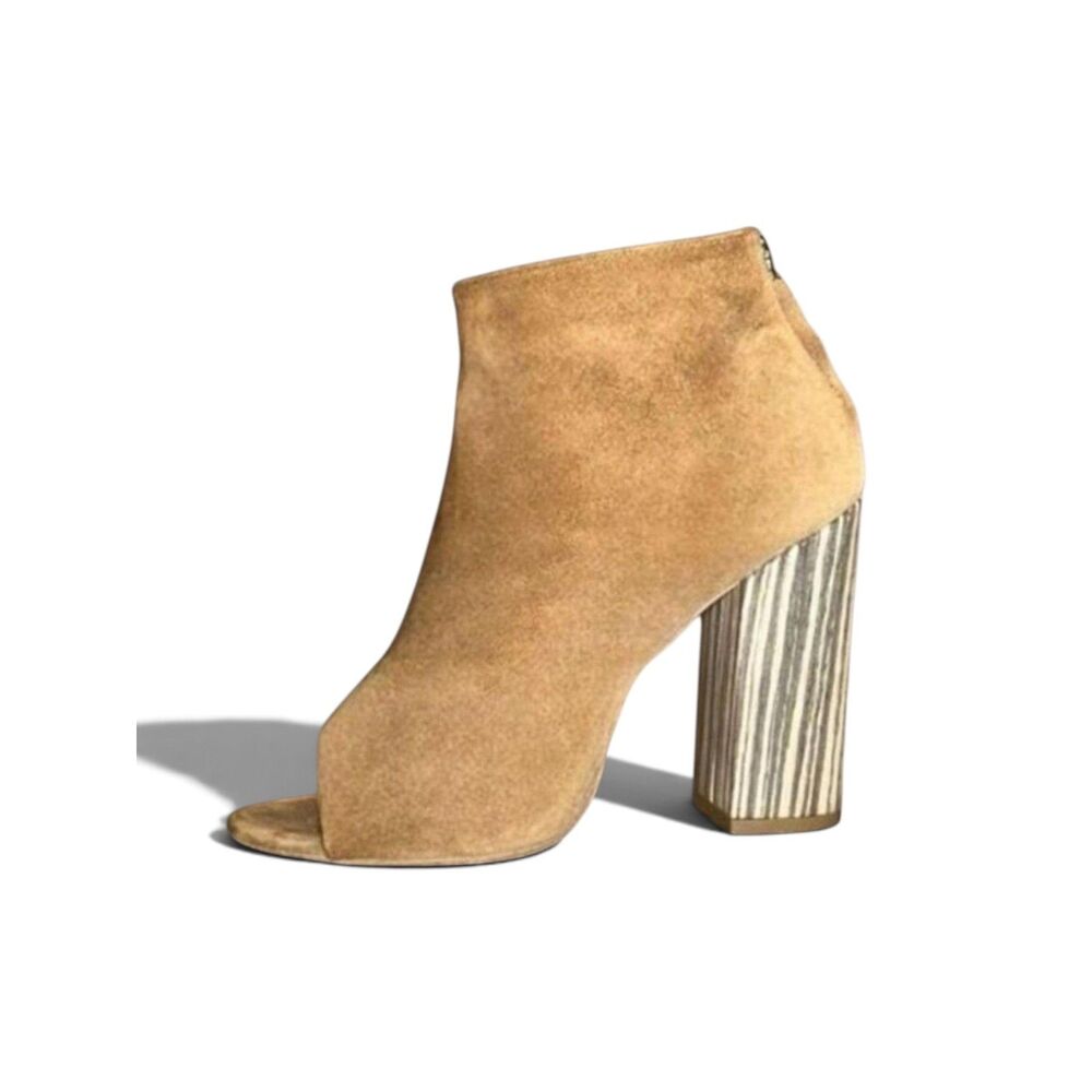 Alberto Fermani Brown Suede Open Toe Bootie sz 8